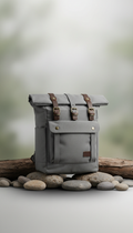 Bolso roll-top gris piedra de aventura